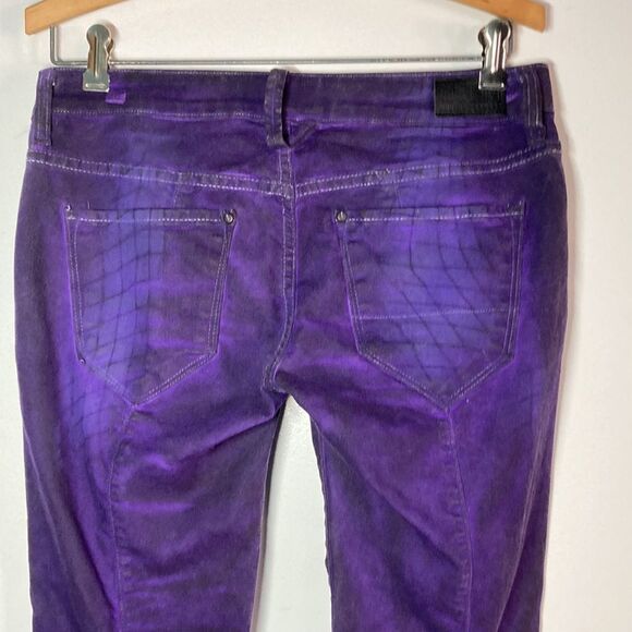 ! ITEM Purple Low Rise Skinny Jeans Fitted Racer Womens Size 26 - Picture 4 of 15